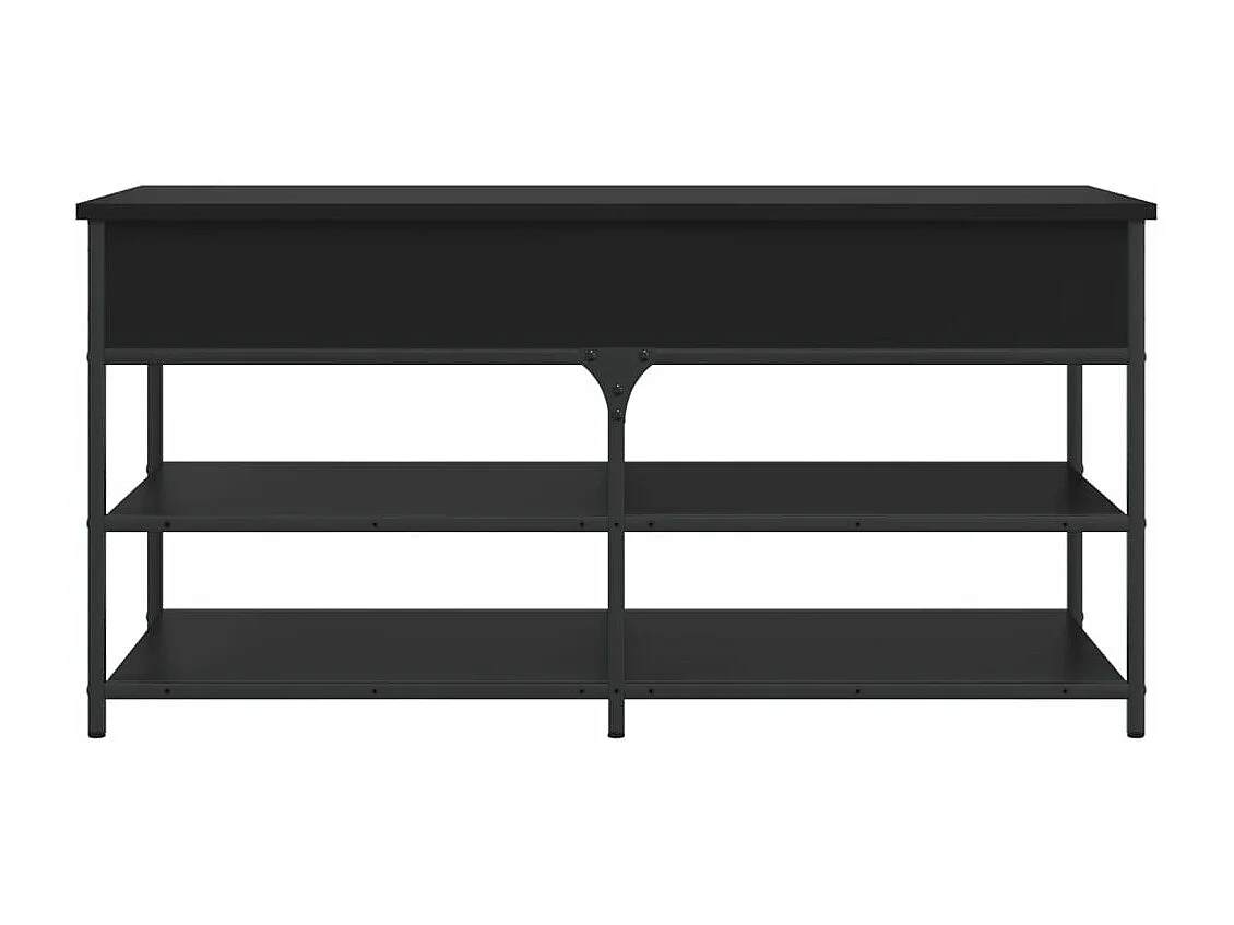 Banc à chaussures noir 100x42,5x50 cm bois d'ingénierie