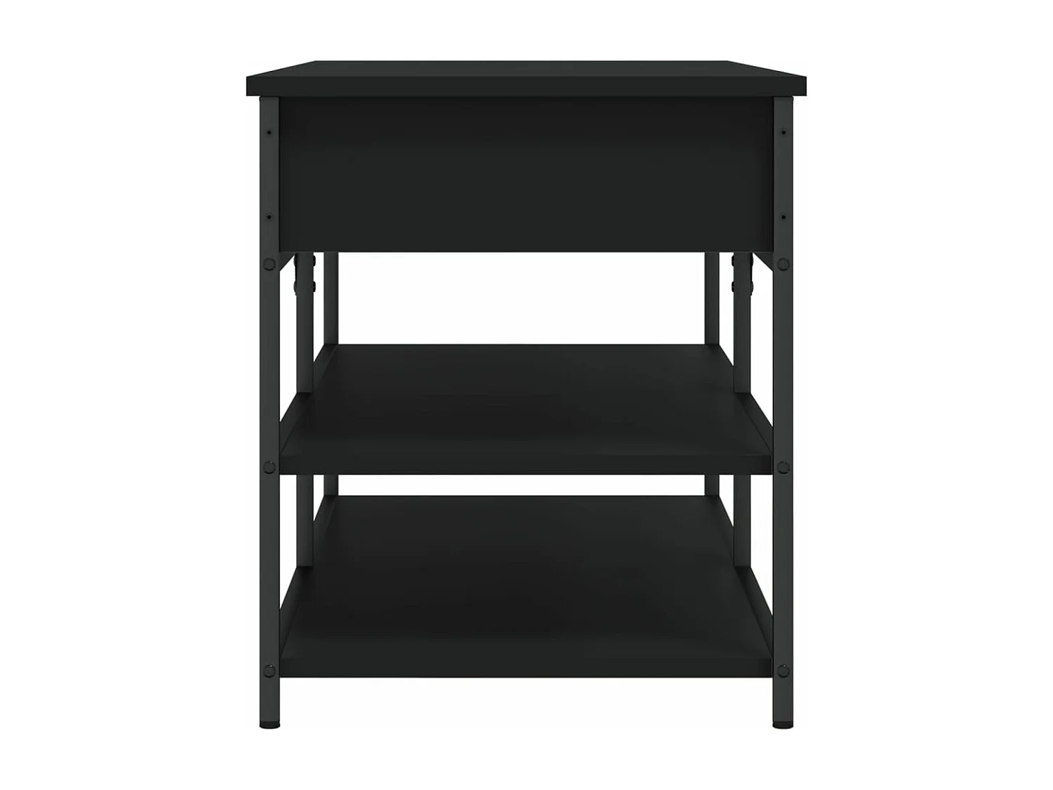 Banc à chaussures noir 100x42,5x50 cm bois d'ingénierie