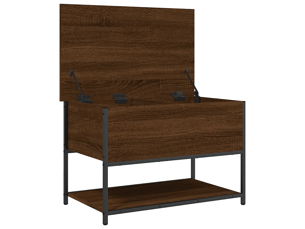 Banc de rangement chêne marron 70x42,5x47 cm bois d'ingénierie