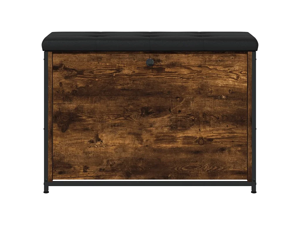 Schoenenbankje met klaplade 82x32x56 cm gerookt eikenkleurig