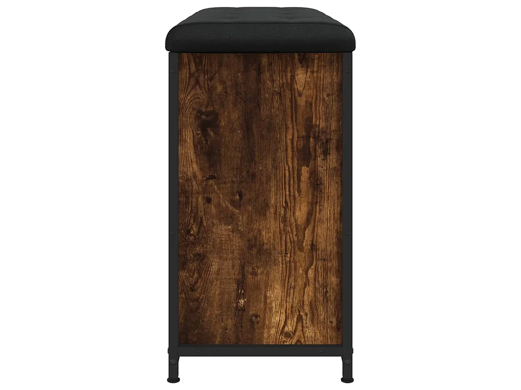 Schoenenbankje met klaplade 82x32x56 cm gerookt eikenkleurig