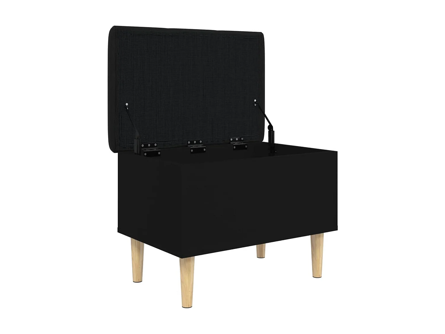 Banco con almacenaje madera de ingeniería negro 62x42x46 cm