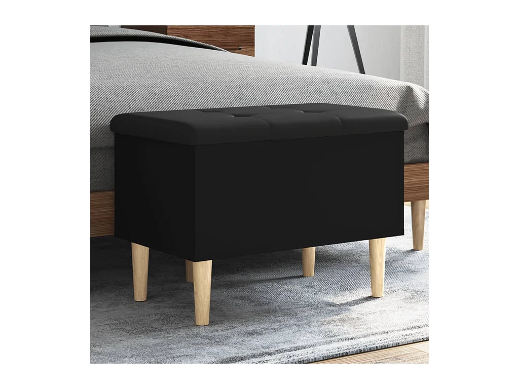 Sitzbank mit Stauraum Schwarz 62x42x46 cm Holzwerkstoff