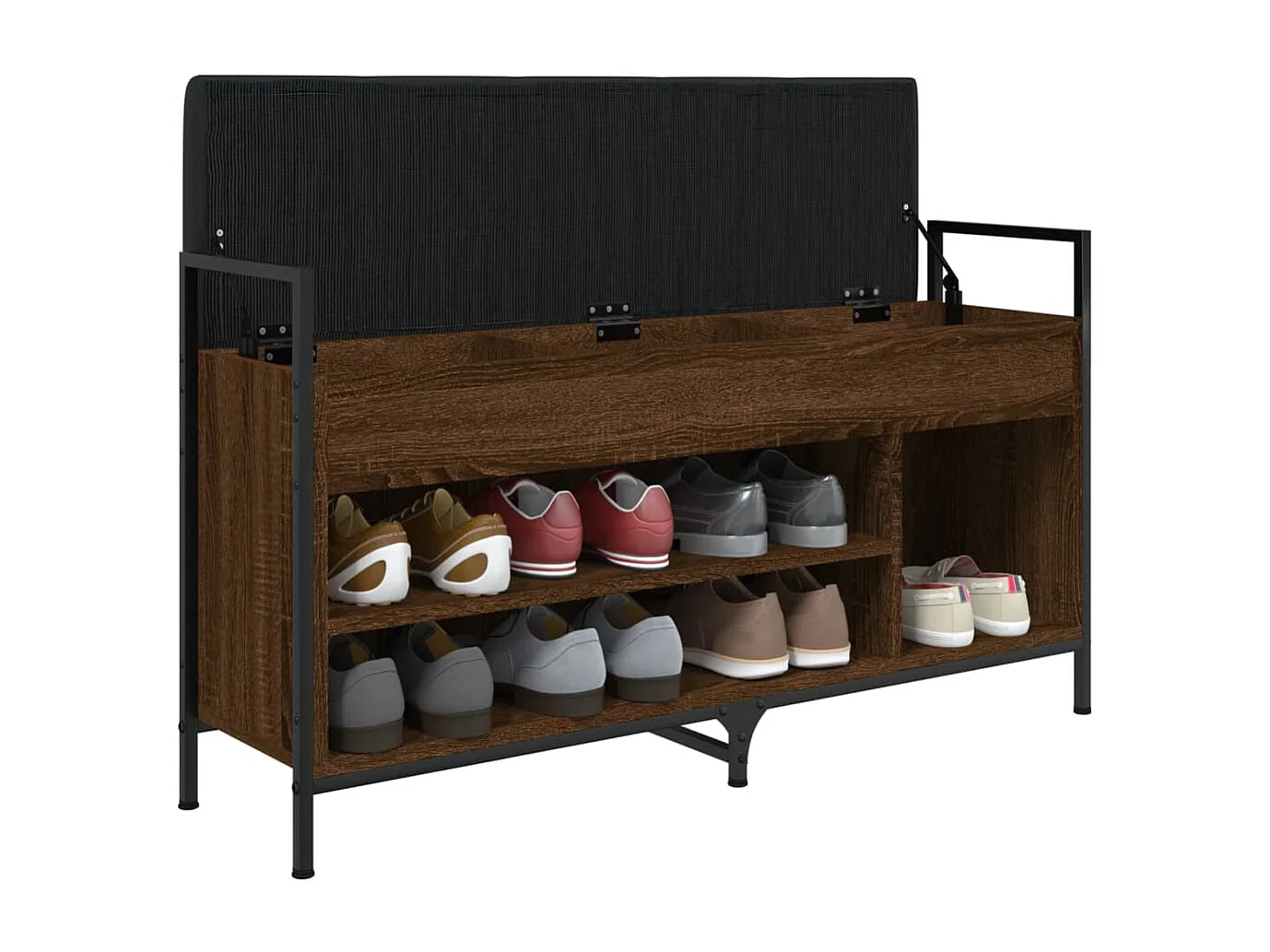 Banc à chaussures Chêne marron 105,5x32x57,5 cm Bois ingénierie