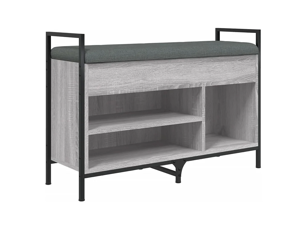 Banc à chaussures sonoma gris 85,5x32x57,5 cm bois d'ingénierie