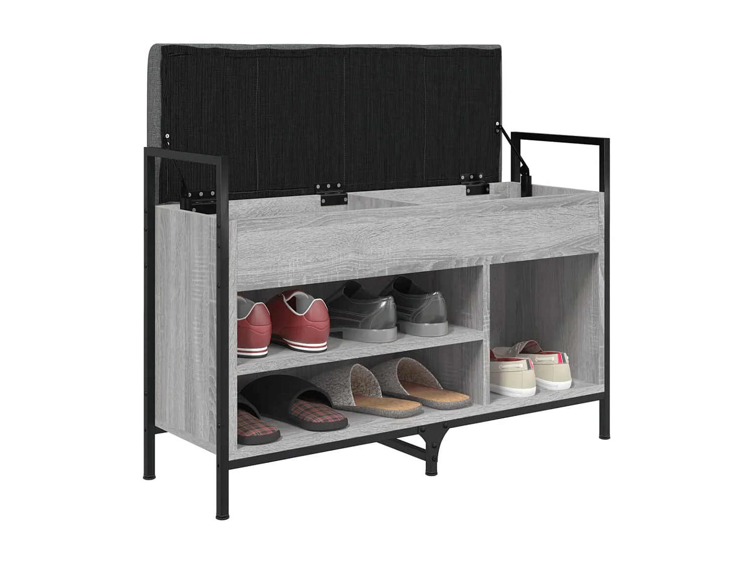Banc à chaussures sonoma gris 85,5x32x57,5 cm bois d'ingénierie