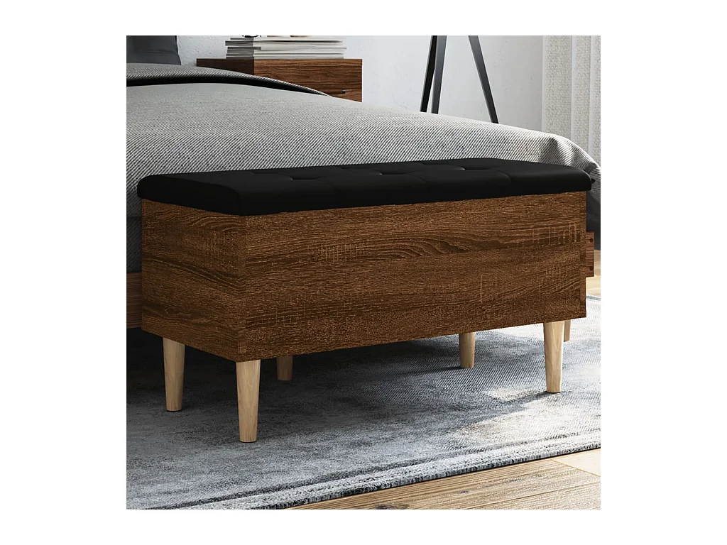 Banc de rangement chêne marron 82x42x46 cm bois d'ingénierie