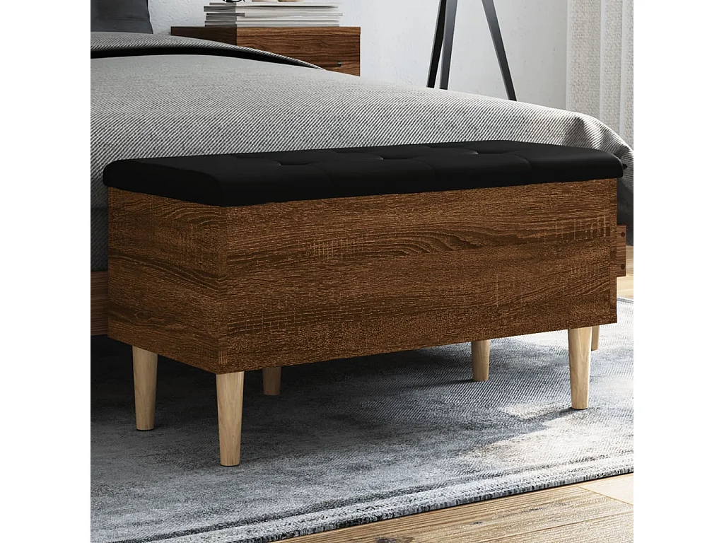 Sitzbank mit Stauraum Braun Eichen-Optik 82x42x46 cm