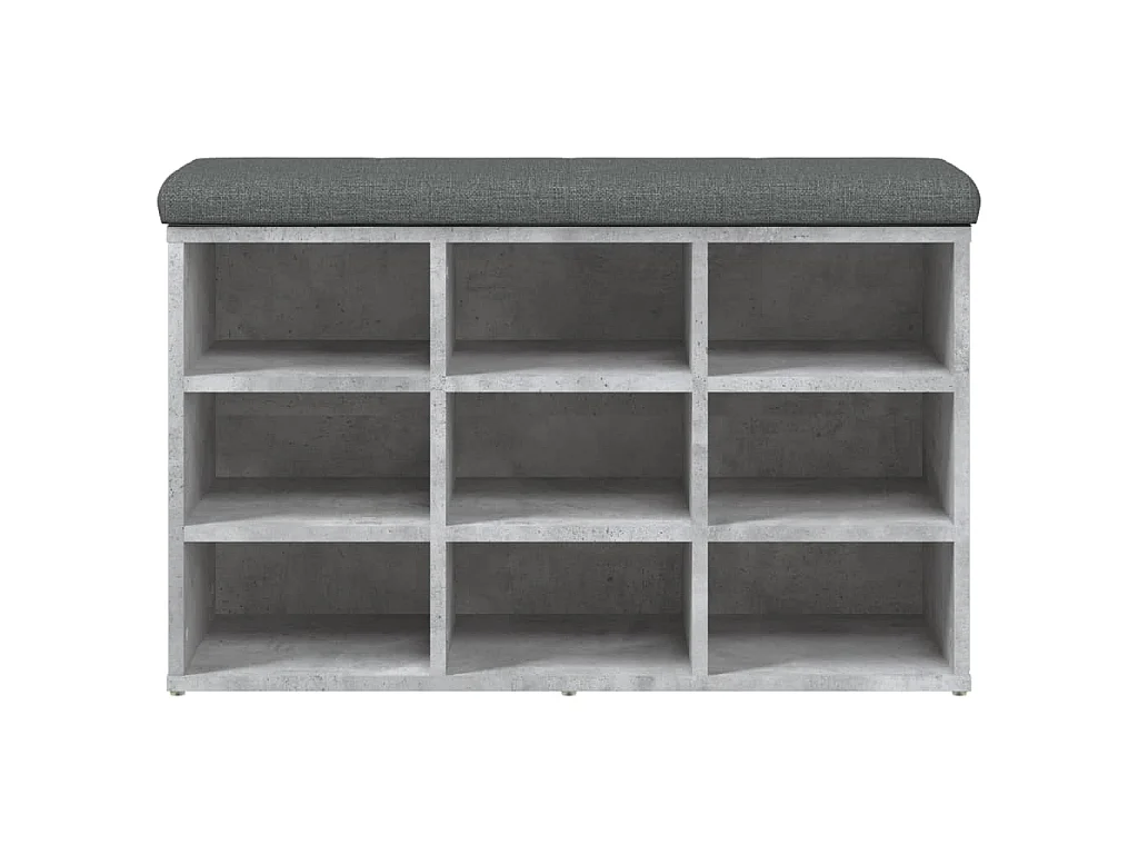 Banc à chaussures gris béton 82x32x50 cm bois d'ingénierie
