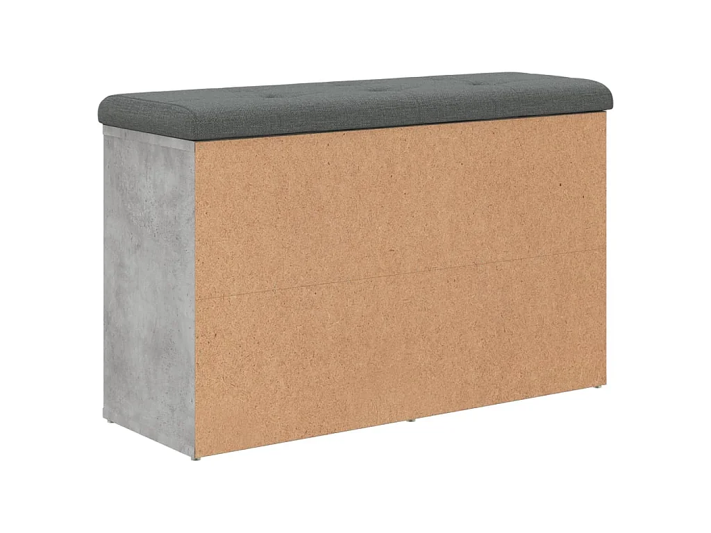 Banc à chaussures gris béton 82x32x50 cm bois d'ingénierie
