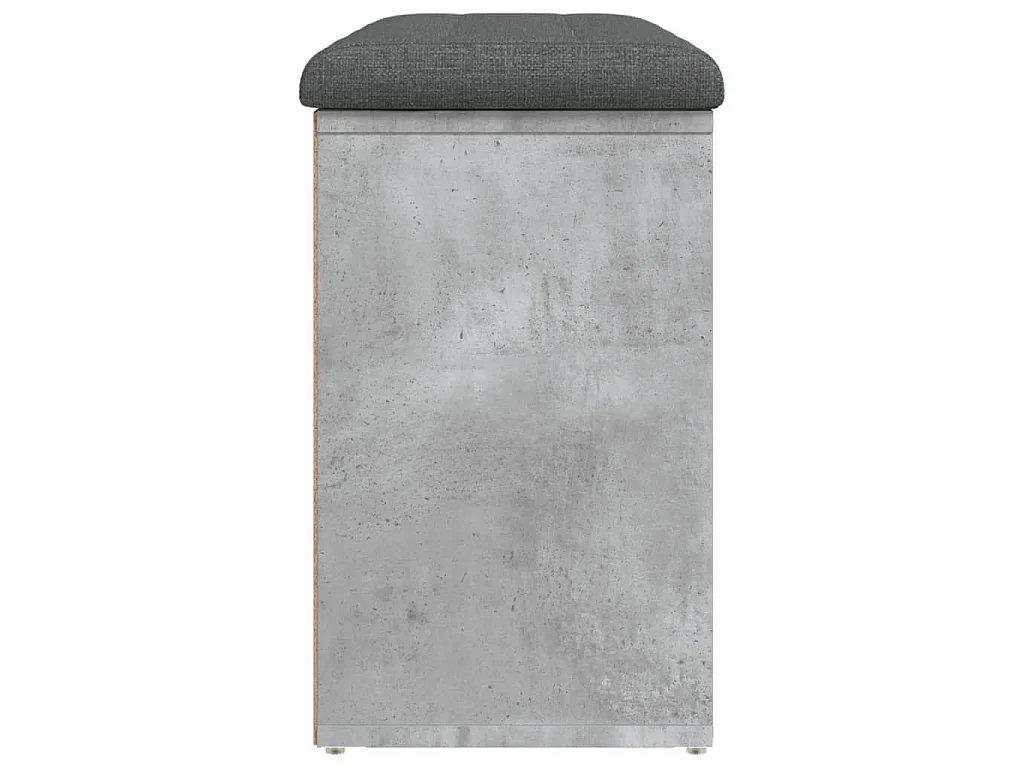 Banc à chaussures gris béton 82x32x50 cm bois d'ingénierie