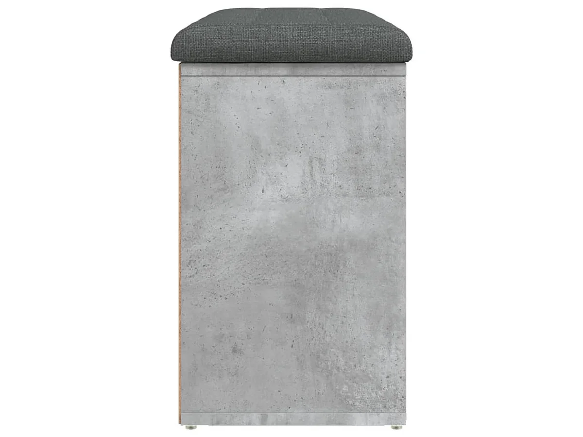 Banc à chaussures gris béton 82x32x50 cm bois d'ingénierie
