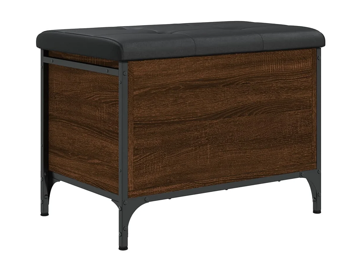 Banco arrumação 62x42x45 cm derivados madeira carvalho castanho