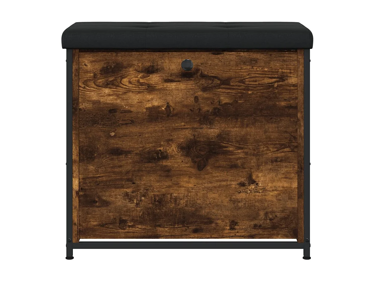 Panca Portascarpe Cassetto Ribaltabile Rovere Fumo 62x32x56cm