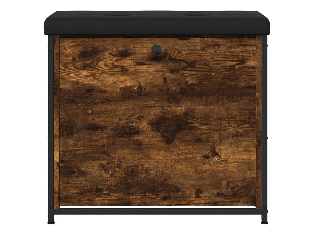 Banc à chaussures avec tiroir rabattable chêne fumé 62x32x56 cm