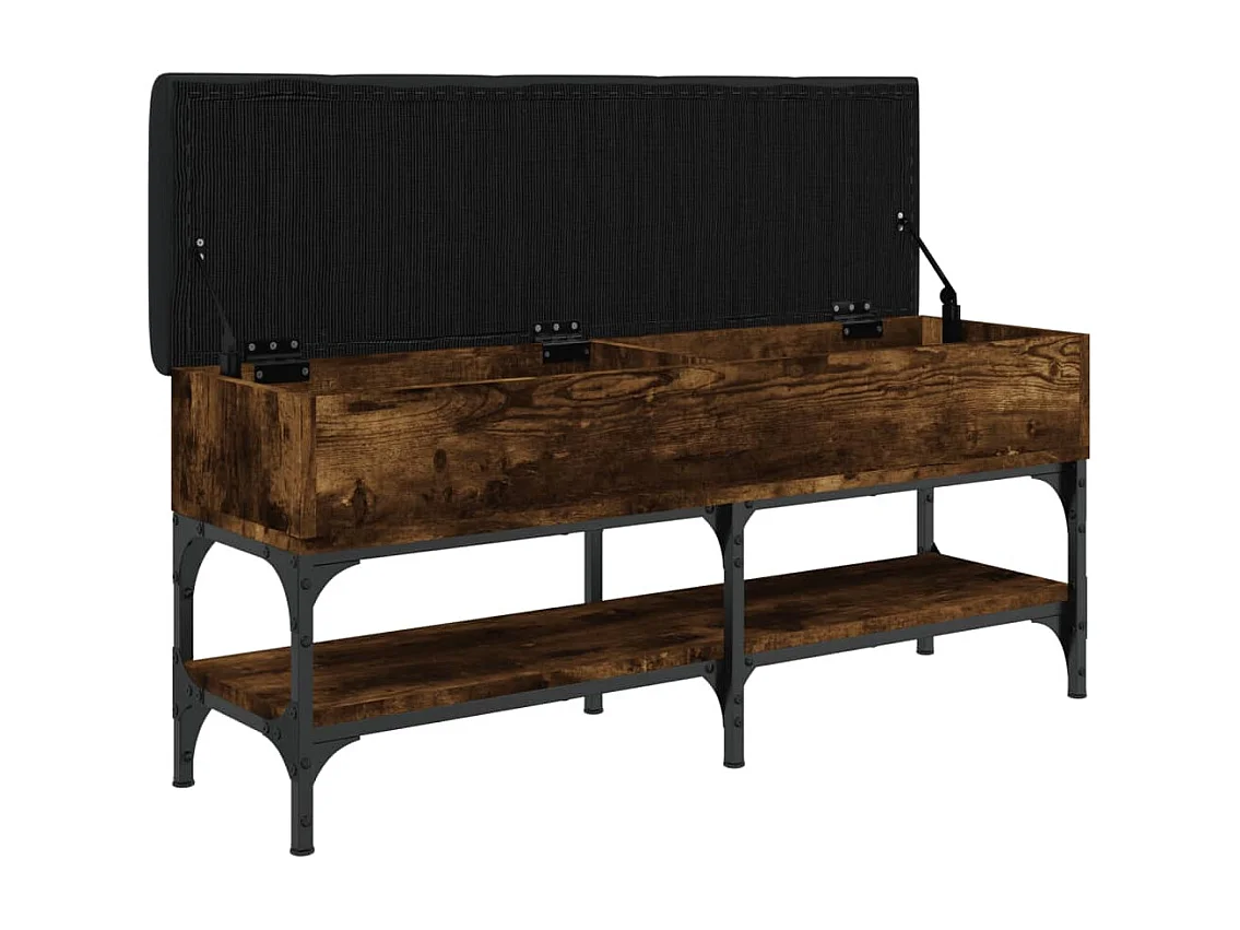 Banco zapatero madera de ingeniería roble ahumado 102x32x45 cm