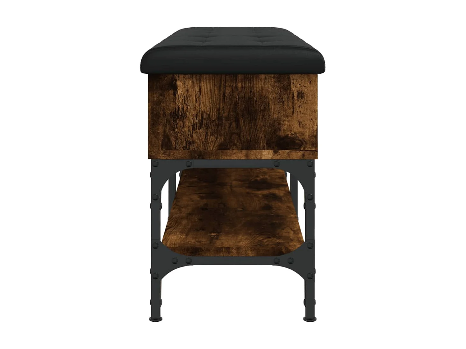 Banco zapatero madera de ingeniería roble ahumado 102x32x45 cm