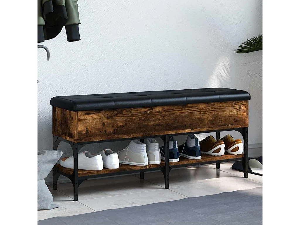 Schuhbank Räuchereiche 102x32x45 cm Holzwerkstoff