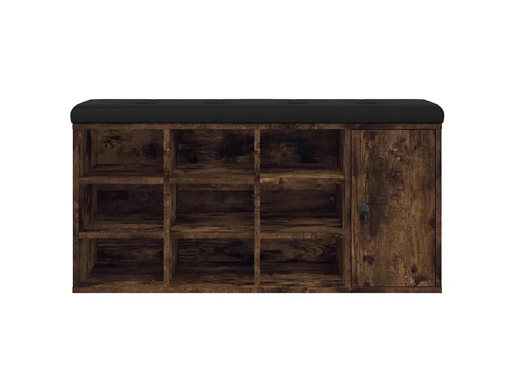 Banc à chaussures chêne fumé 102x32x50 cm bois d'ingénierie