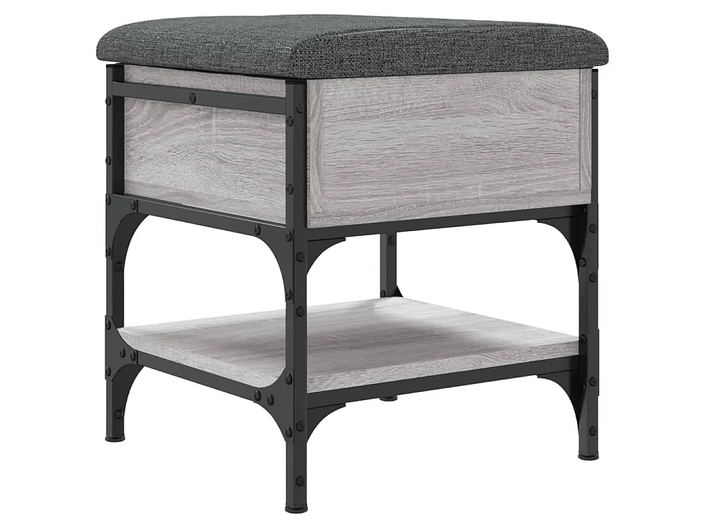 Schoenenbank 42x42x45 cm bewerkt hout grijs sonoma eikenkleurig
