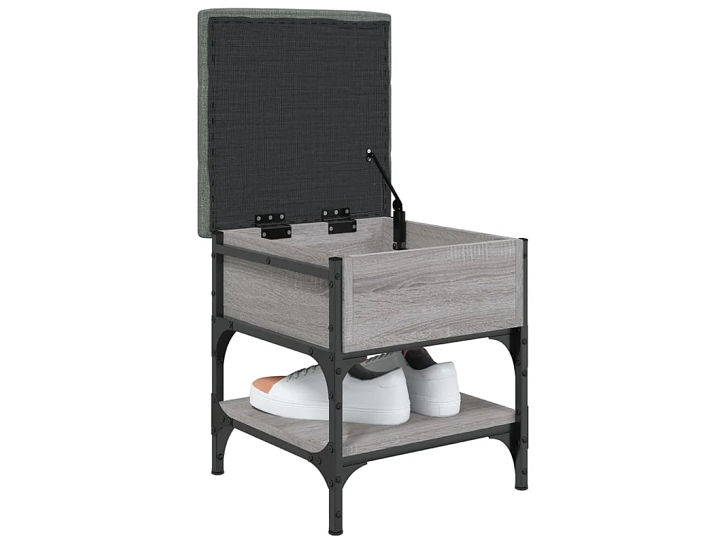 Schoenenbank 42x42x45 cm bewerkt hout grijs sonoma eikenkleurig