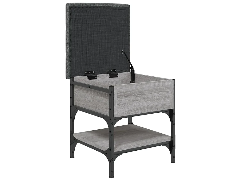 Schoenenbank 42x42x45 cm bewerkt hout grijs sonoma eikenkleurig