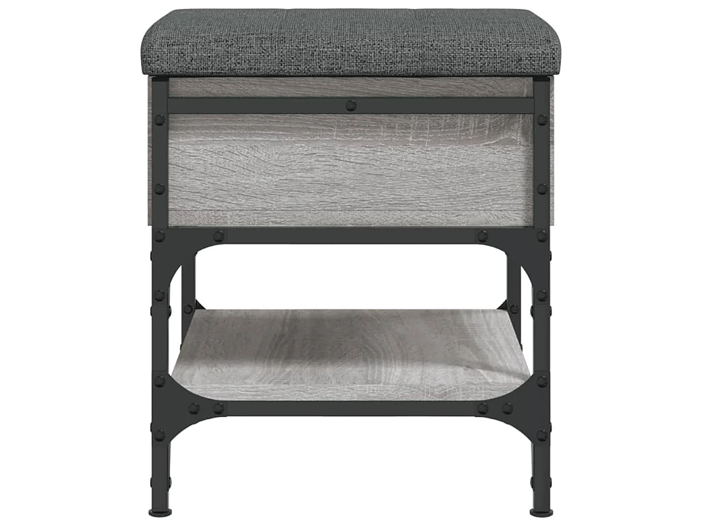 Schoenenbank 42x42x45 cm bewerkt hout grijs sonoma eikenkleurig