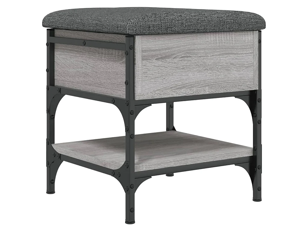 Schoenenbank 42x42x45 cm bewerkt hout grijs sonoma eikenkleurig