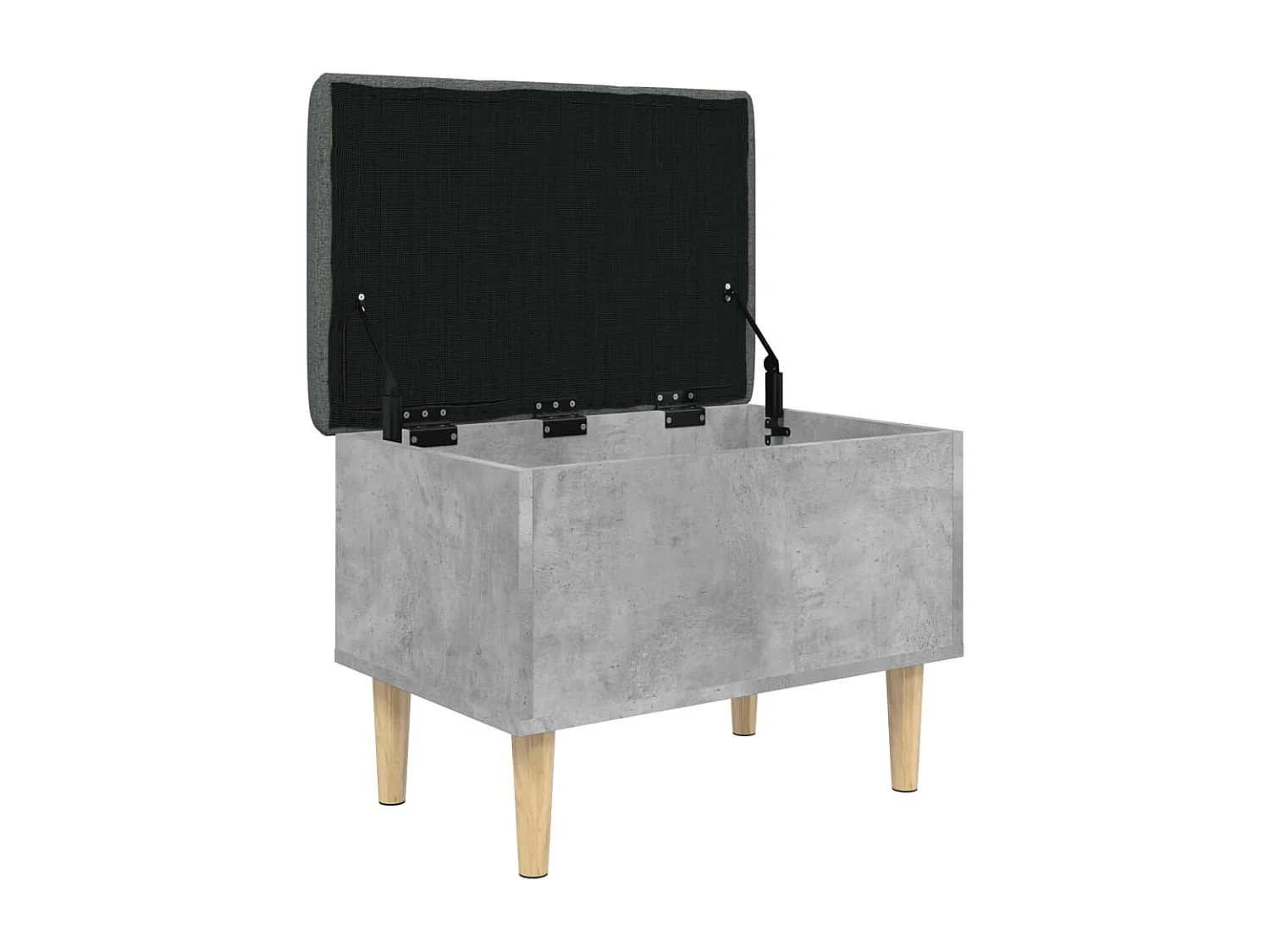 Banco de arrumação 62x42x46cm derivados madeira cinza cimento