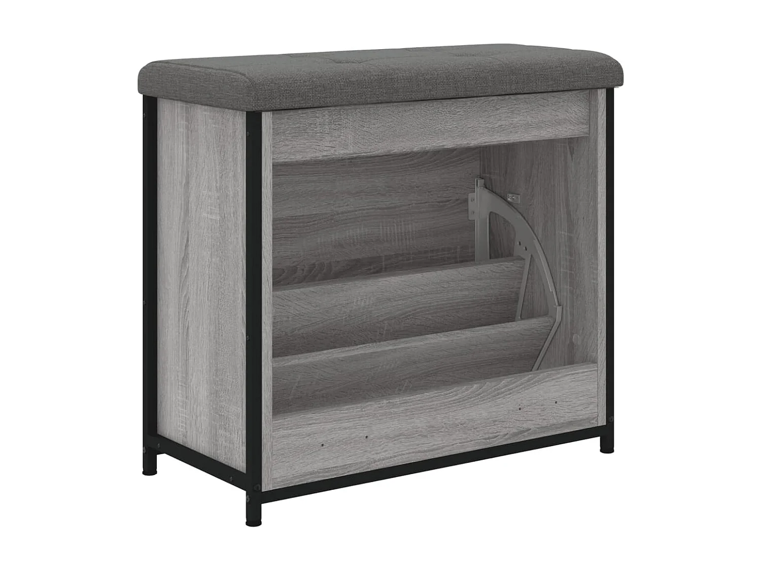 Banco sapateira c/ gaveta articulada 62x32x56cm cinzento sonoma