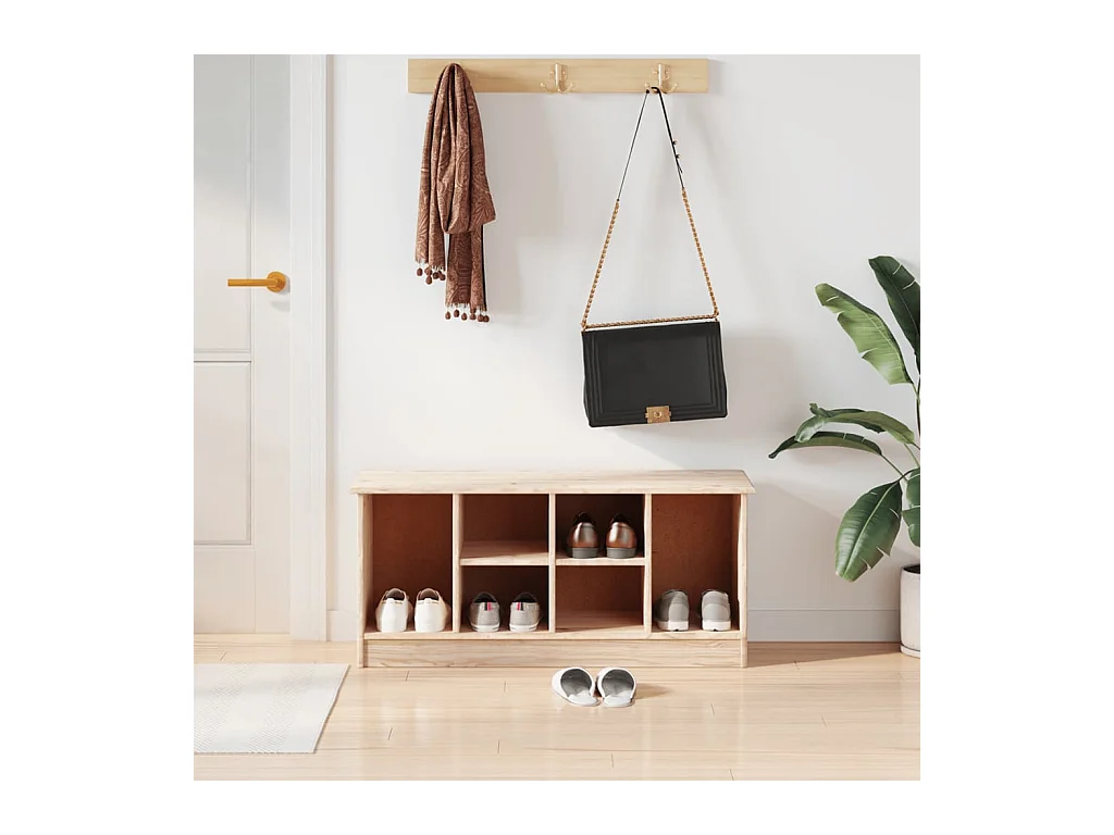 Banc à chaussures ALTA 100x35x45 cm bois massif de pin