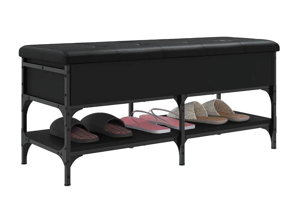 Schoenenbank 102x42x45 cm bewerkt hout zwart