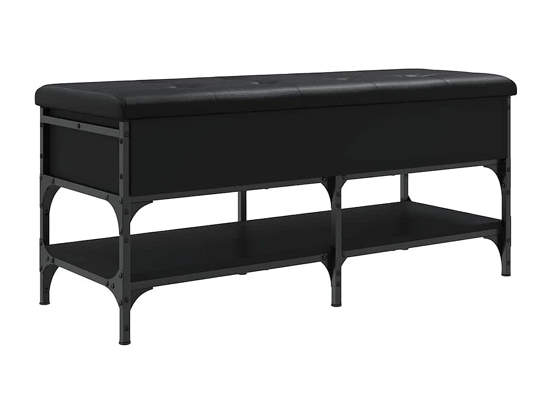 Schoenenbank 102x42x45 cm bewerkt hout zwart