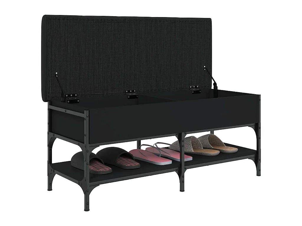 Schoenenbank 102x42x45 cm bewerkt hout zwart