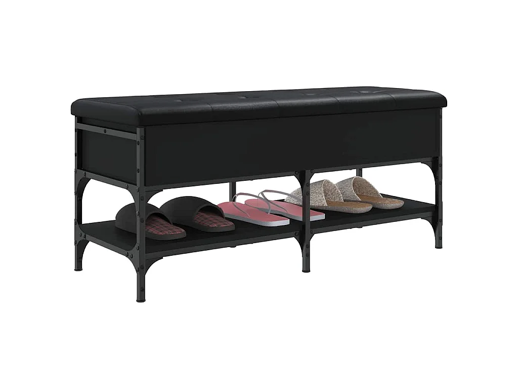 Schoenenbank 102x42x45 cm bewerkt hout zwart