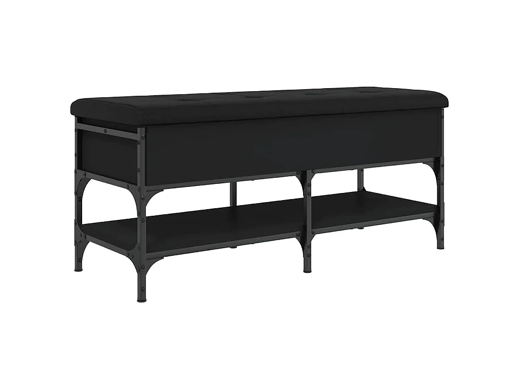 Schoenenbank 102x42x45 cm bewerkt hout zwart