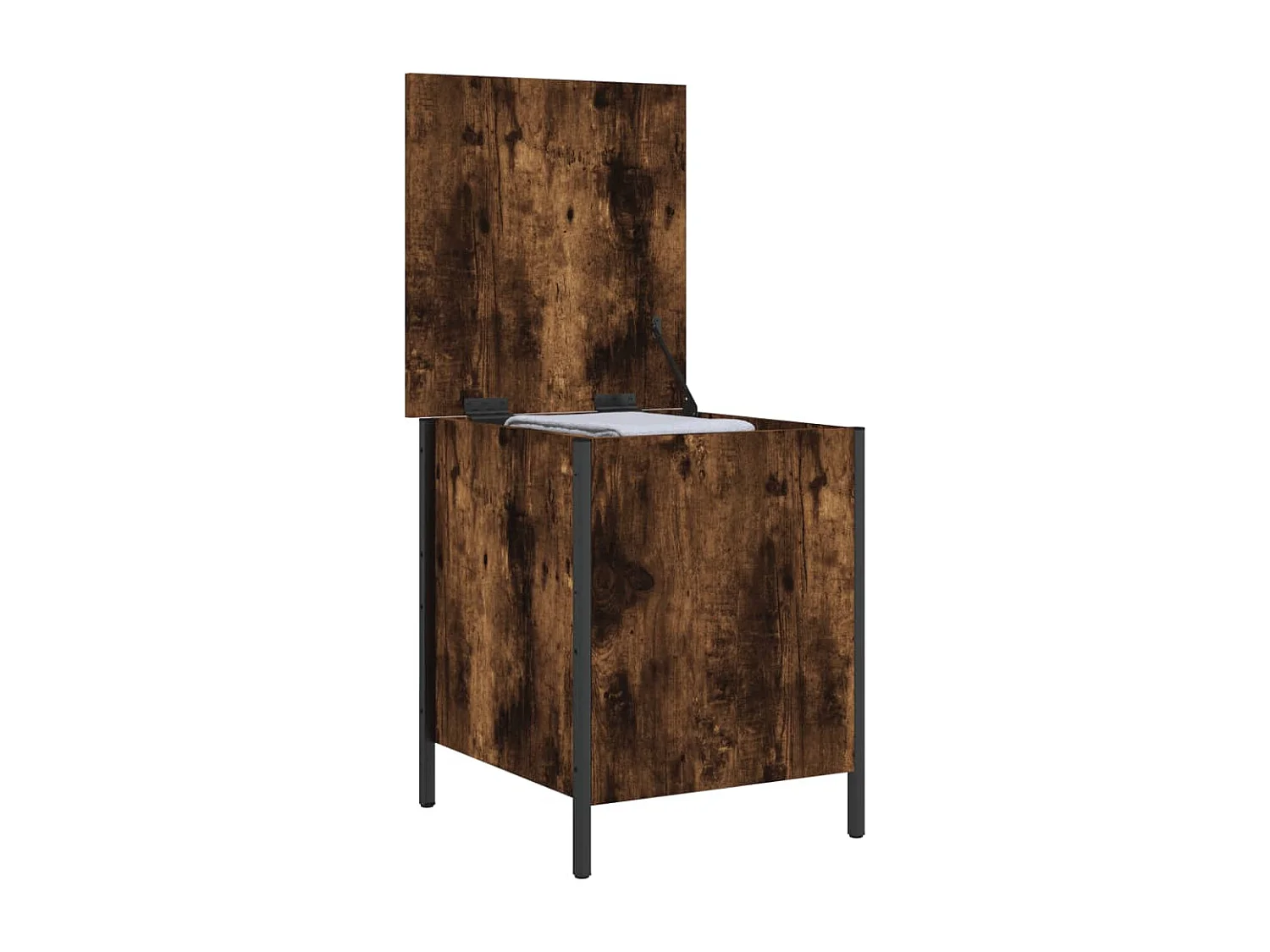 Banc de rangement chêne fumé 40x42,5x50 cm bois d'ingénierie