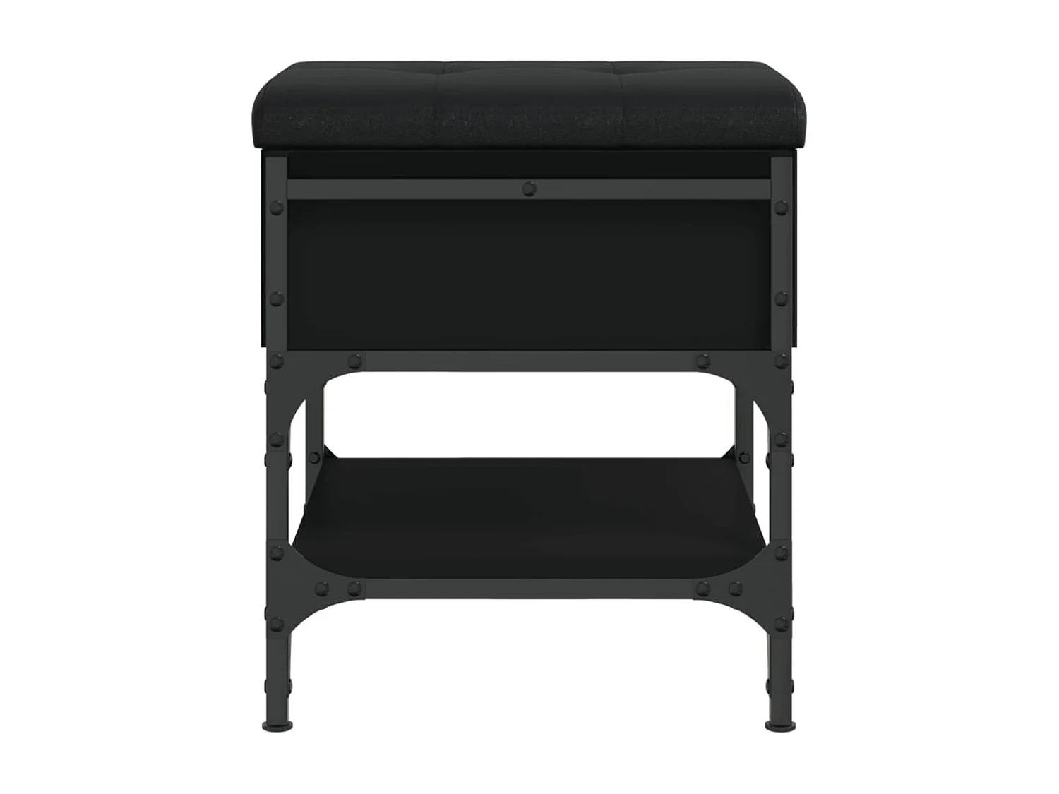 Banc à chaussures noir 42x42x45 cm bois d'ingénierie
