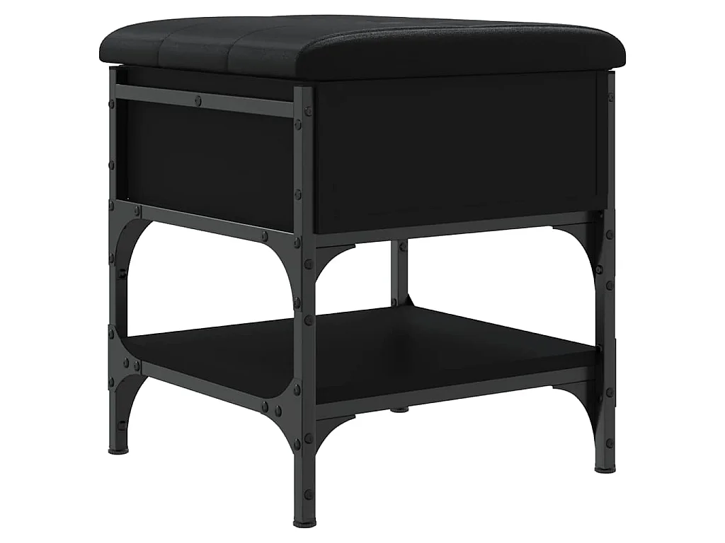 Schoenenbank 42x42x45 cm bewerkt hout zwart