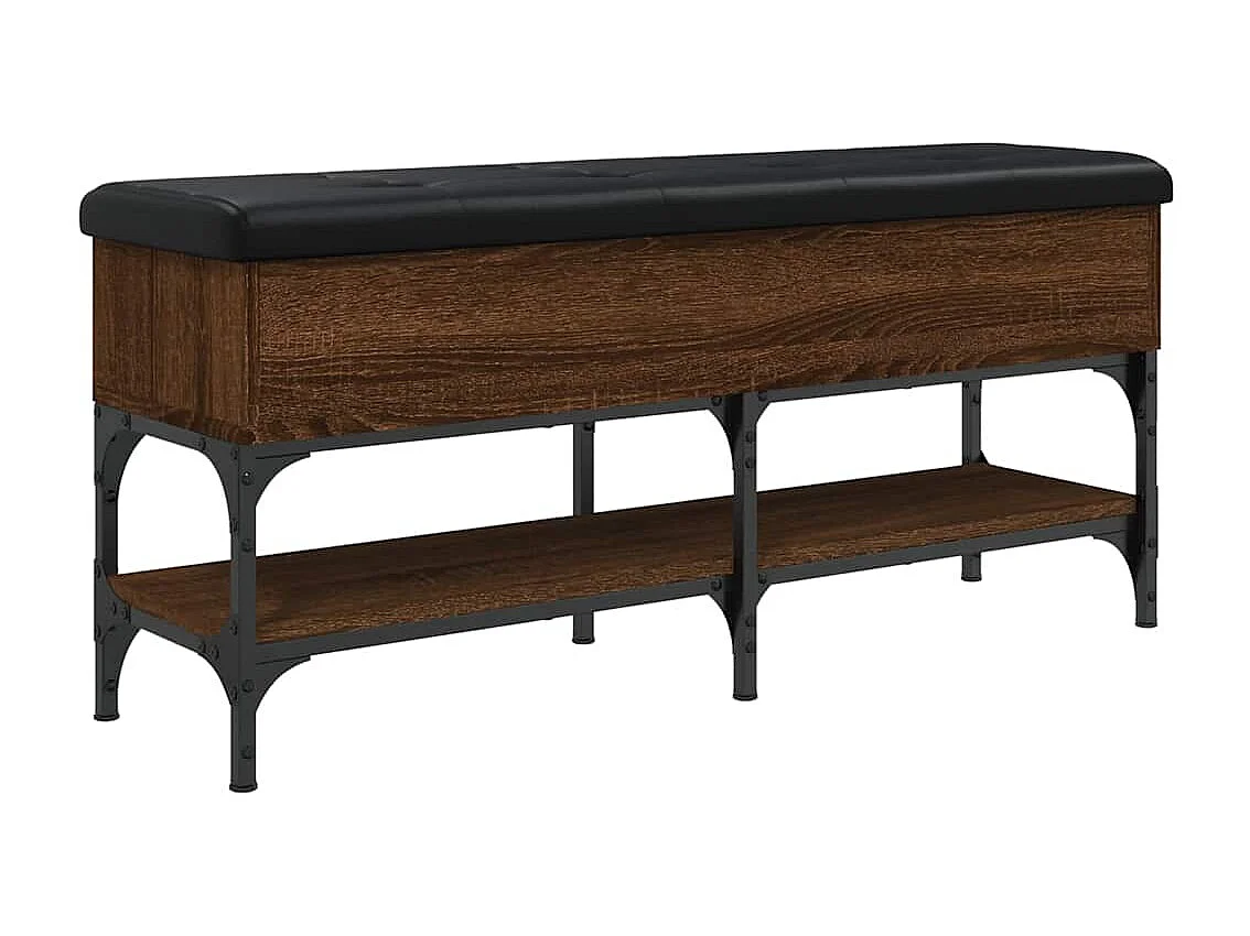 Banc à chaussures chêne marron 102x32x45 cm bois d'ingénierie