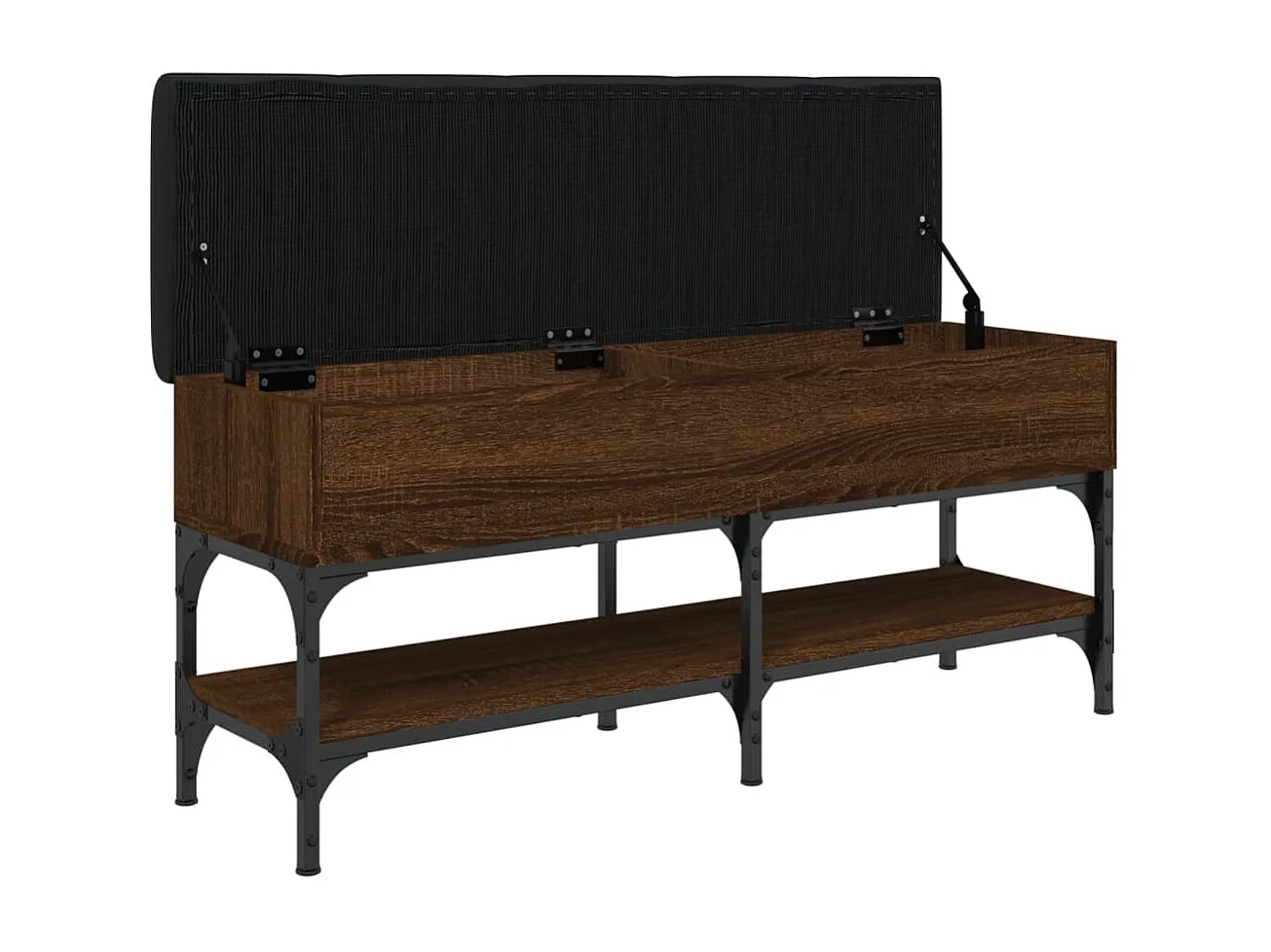 Banc à chaussures chêne marron 102x32x45 cm bois d'ingénierie