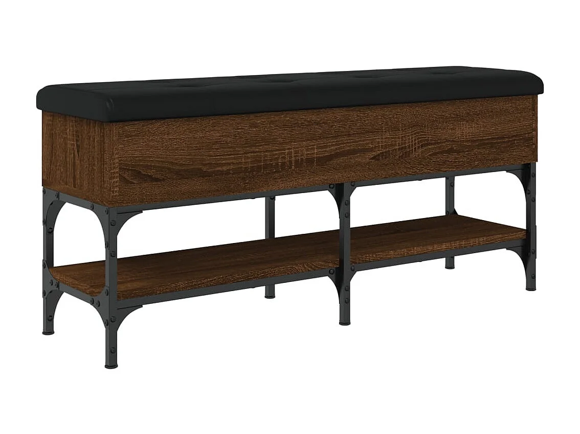 Banc à chaussures chêne marron 102x32x45 cm bois d'ingénierie