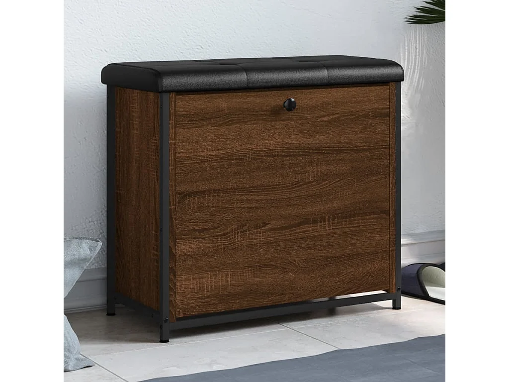 Banco sapateira c/ gaveta articulada 62x32x56 carvalho castanho