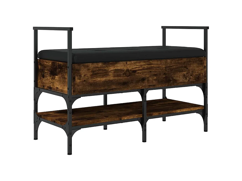 Schoenenbank 85,5x42x57,5 cm bewerkt hout gerookt eikenkleurig