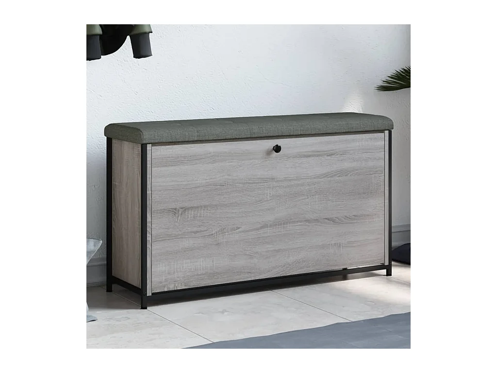 Banc à chaussures tiroir rabattable sonoma gris 102x32x56 cm