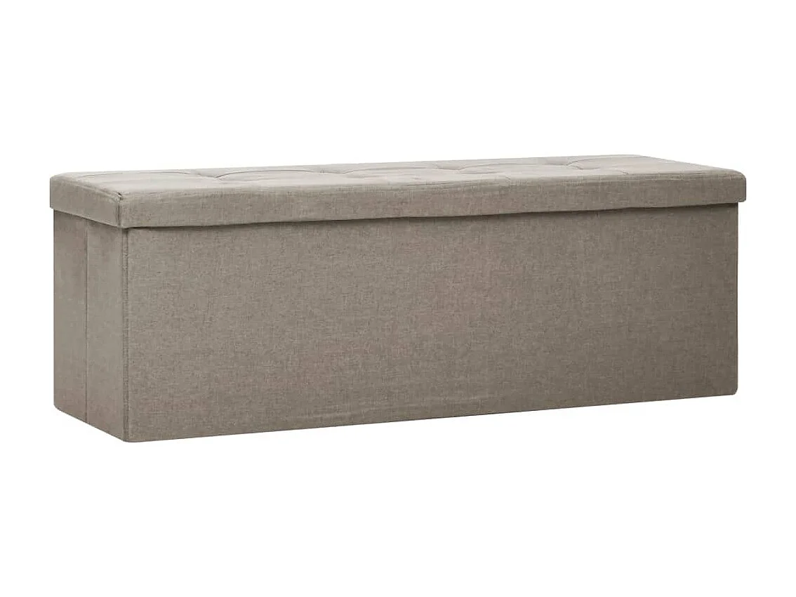 Banc de rangement pliable Taupe Faux lin