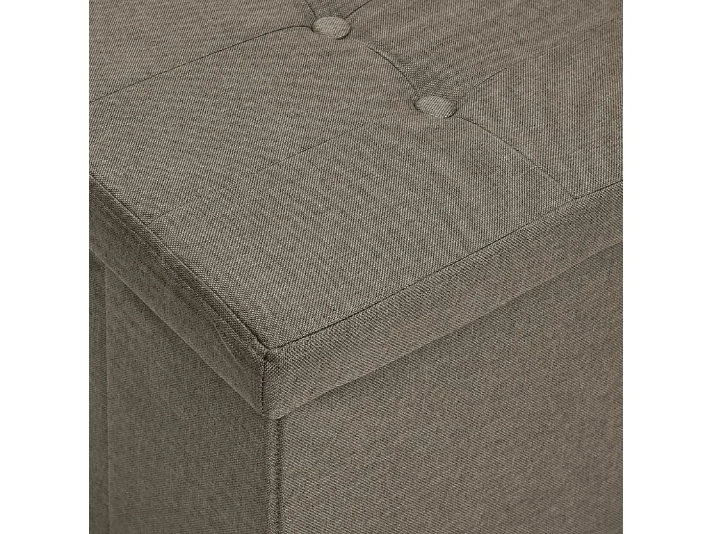 Banc de rangement pliable Taupe Faux lin