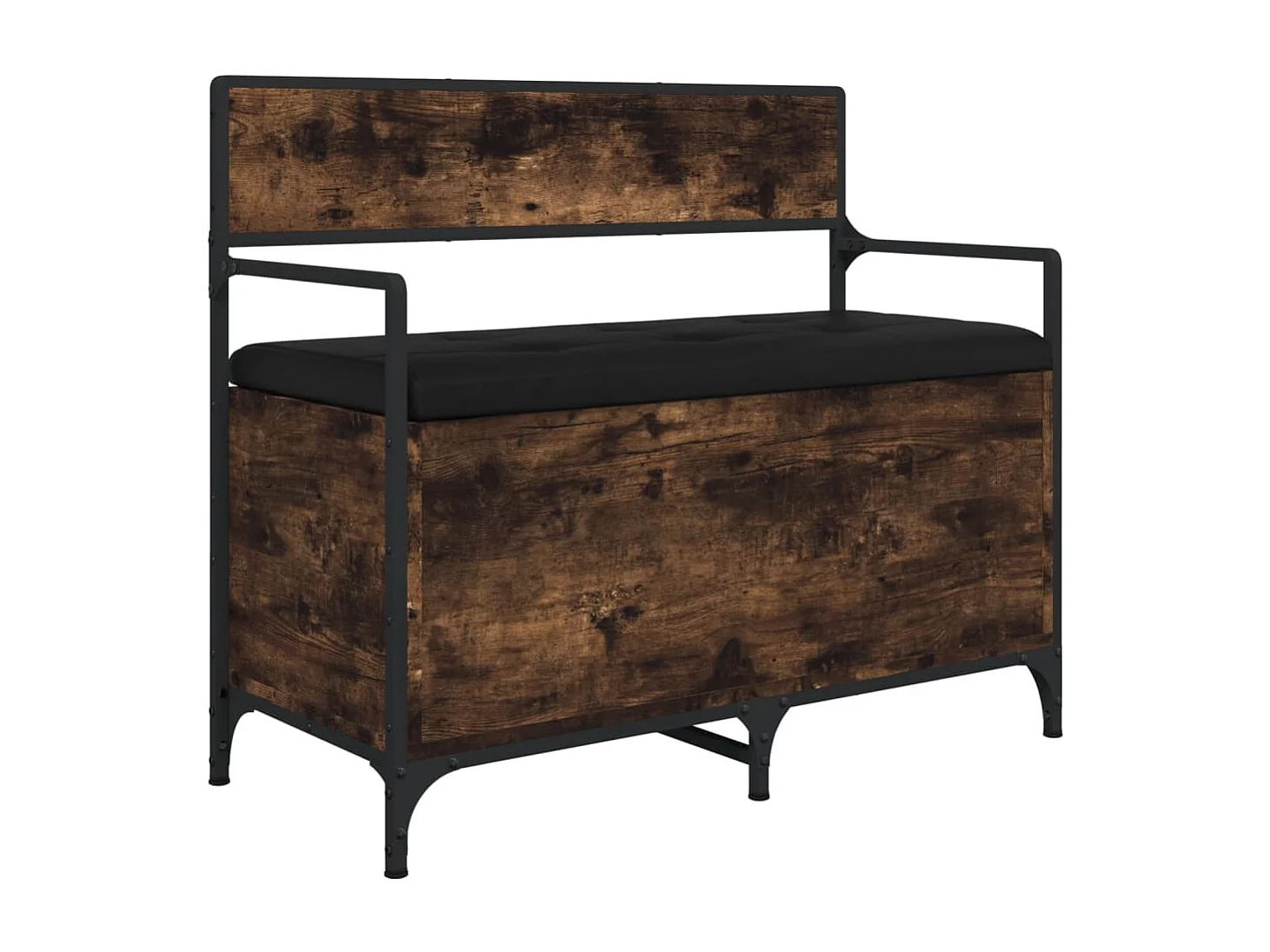 Banc de rangement chêne fumé 85,5x42x73,5 cm bois d'ingénierie