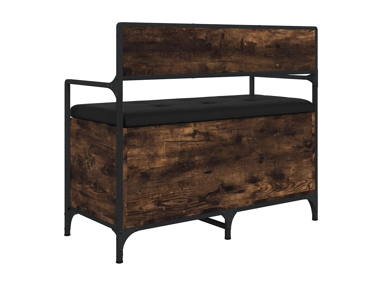 Banc de rangement chêne fumé 85,5x42x73,5 cm bois d'ingénierie