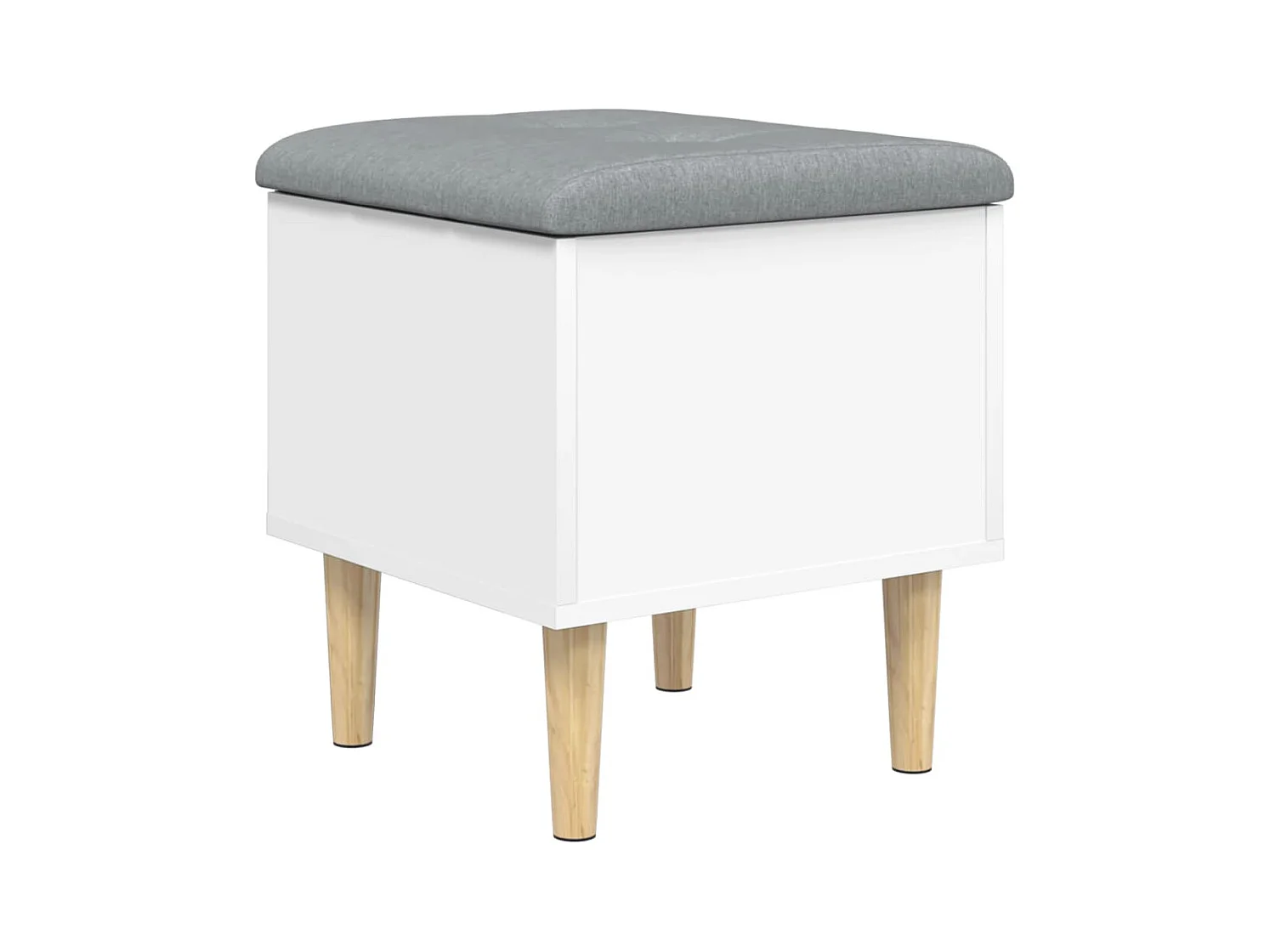 Banco con almacenaje madera de ingeniería blanco 42x42x46 cm